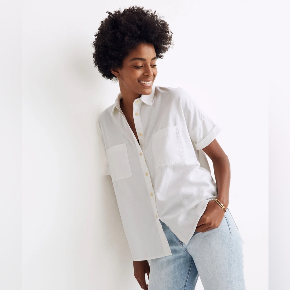 Madewell White Button Down Shirt
